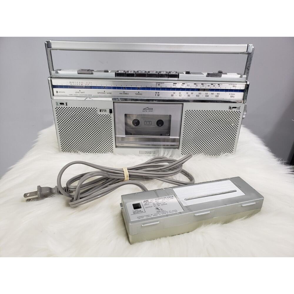 JVC RC-S5JW BIPHONIC Stereo With AC‎ Adapter Pack FM AM Works